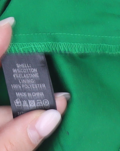 Oasis Women’s Green Blue Geometric A-Line Skirt Size 12 Knee Length Pleated