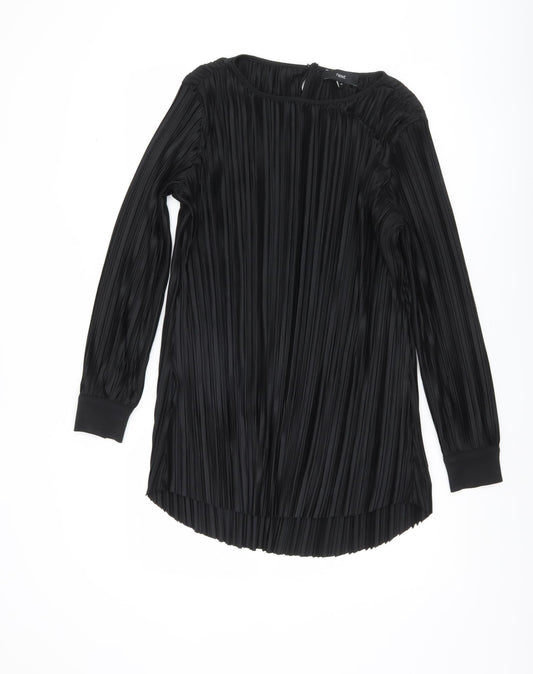 Womens UK Size 10 NEXT Black Tunic Blouse