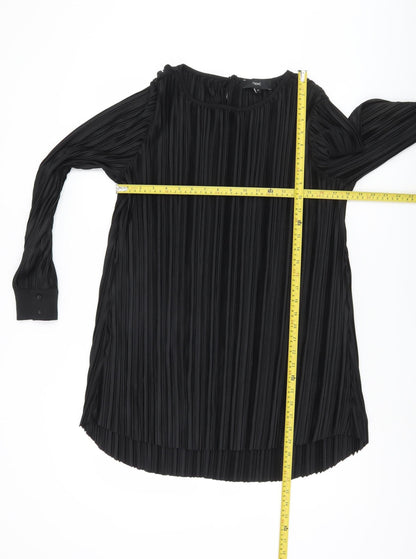 Womens UK Size 10 NEXT Black Tunic Blouse