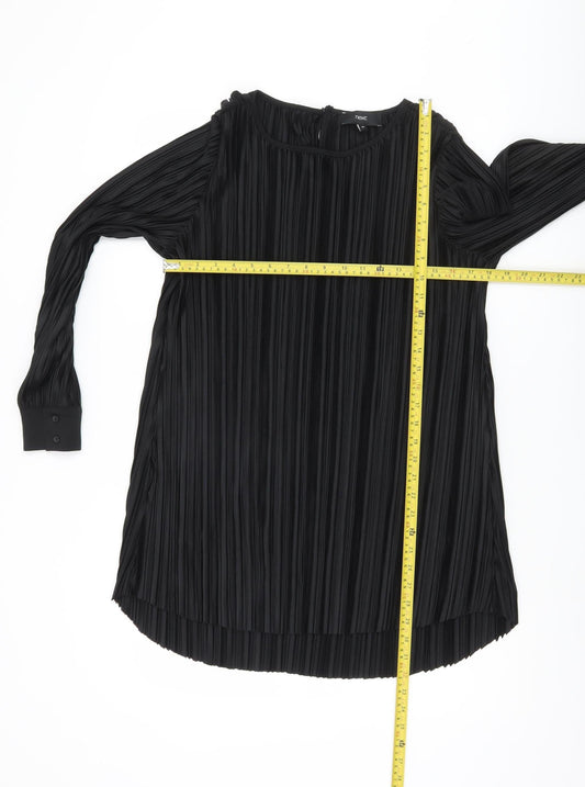 Womens UK Size 10 NEXT Black Tunic Blouse