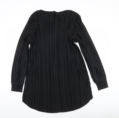 Womens UK Size 10 NEXT Black Tunic Blouse