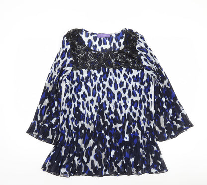 Autonomy Women’s Blue Animal Print Tunic Blouse Size 18