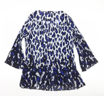 Autonomy Women’s Blue Animal Print Tunic Blouse Size 18
