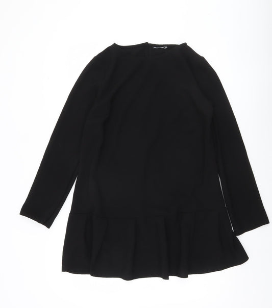 ASOS DESIGN Women’s Black Shift Dress Size S Long Sleeve Crew Neck