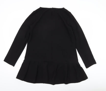 ASOS DESIGN Women’s Black Shift Dress Size S Long Sleeve Crew Neck