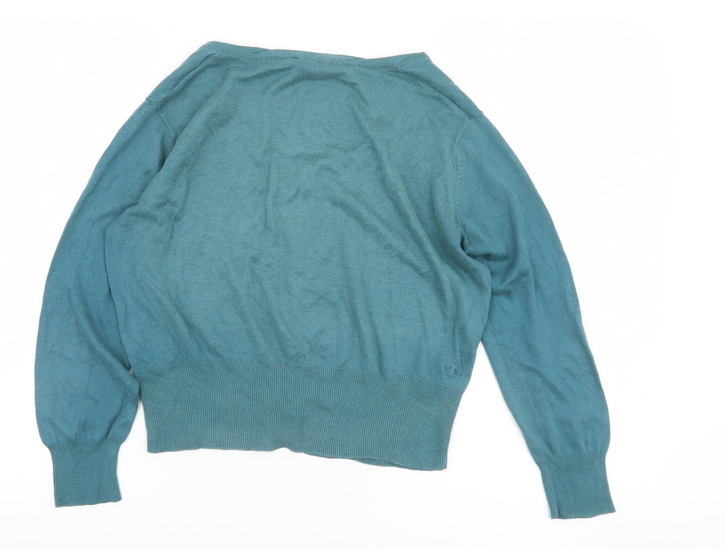 Womens UK Size 10 Fat Face Blue Cardigan Jumper
