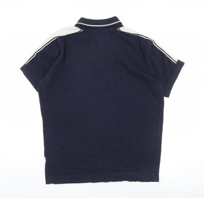 Jasper Conran Men’s Blue Cotton Polo Shirt S Short Sleeve Zip