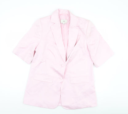Marks and Spencer Women Pink Linen Blend Blazer Jacket Size 10