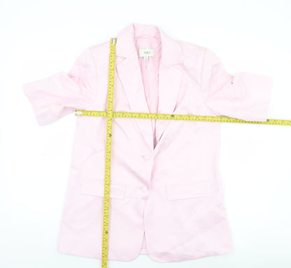 Marks and Spencer Women Pink Linen Blend Blazer Jacket Size 10
