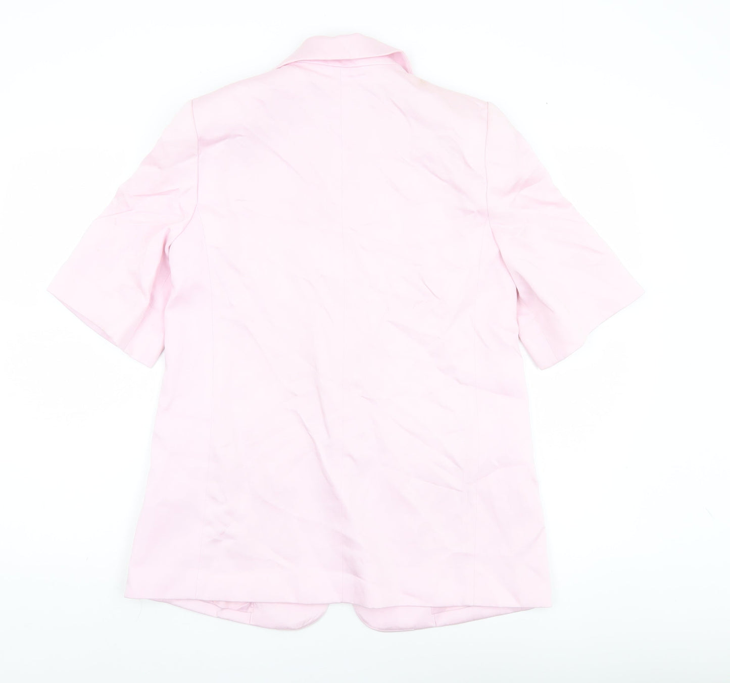 Marks and Spencer Women Pink Linen Blend Blazer Jacket Size 10