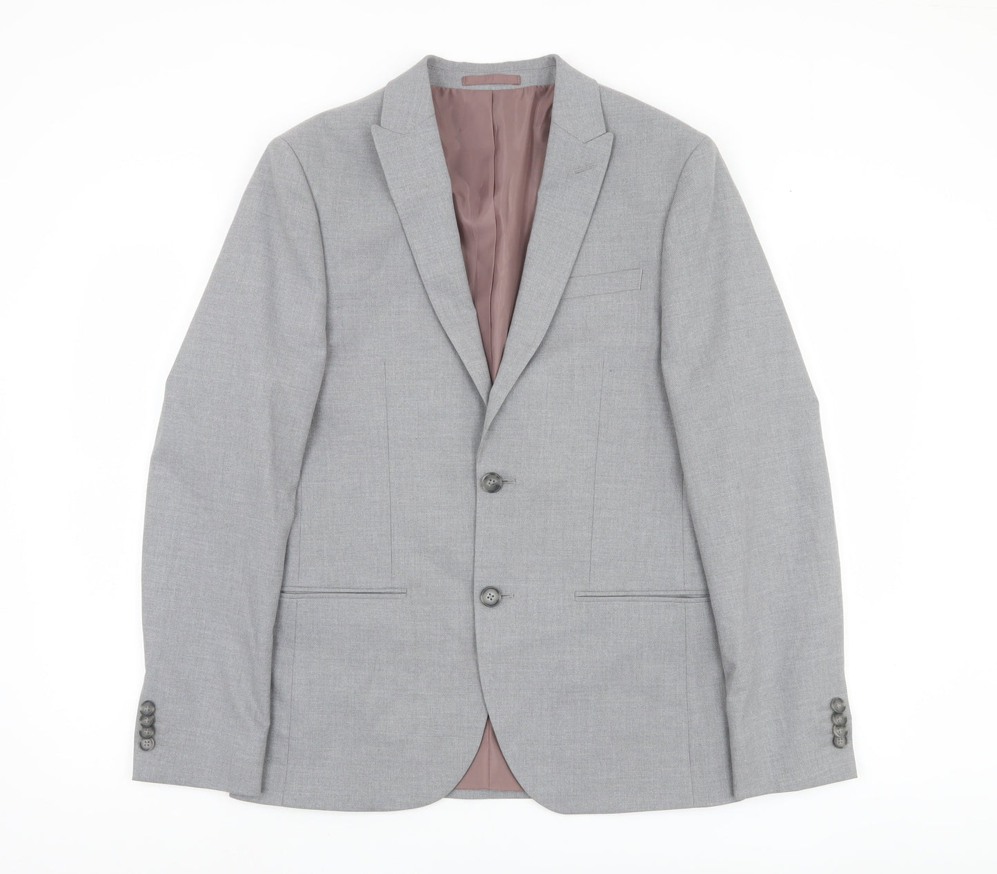 Mens UK Size 38 River Island Regular Grey Suit Jacket