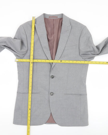 Mens UK Size 38 River Island Regular Grey Suit Jacket