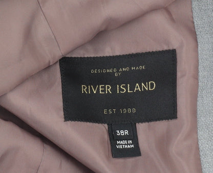 Mens UK Size 38 River Island Regular Grey Suit Jacket