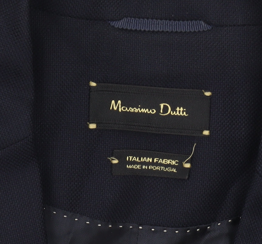 Massimo Dutti Womens Blue Size 12 Tailored Blazer Jacket