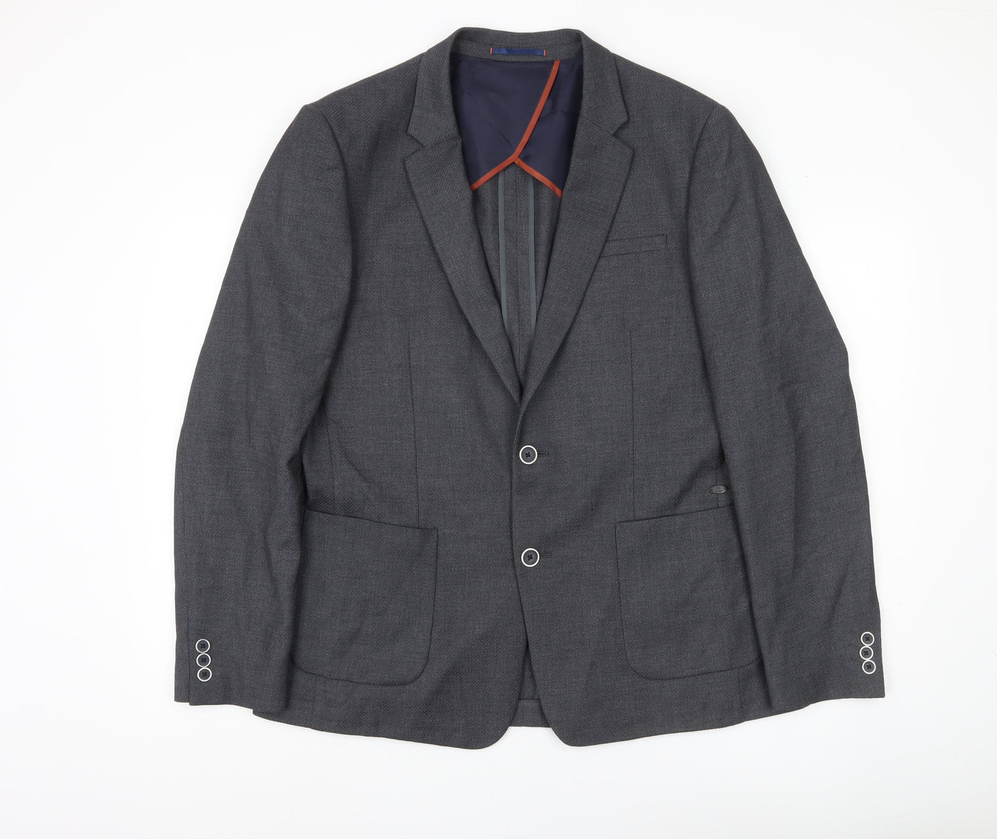 Mens UK Size 42 River Island Regular Grey Suit Jacket