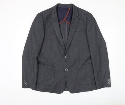 Mens UK Size 42 River Island Regular Grey Suit Jacket