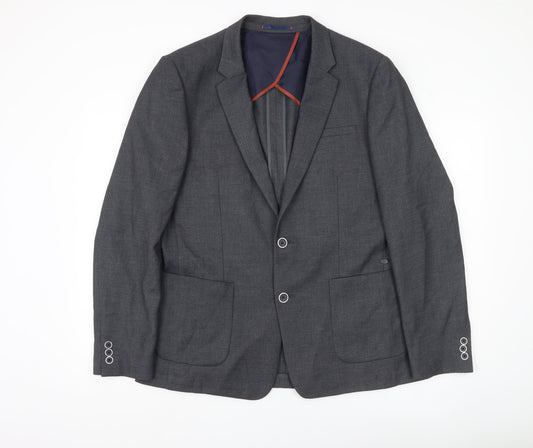 Mens UK Size 42 River Island Regular Grey Suit Jacket