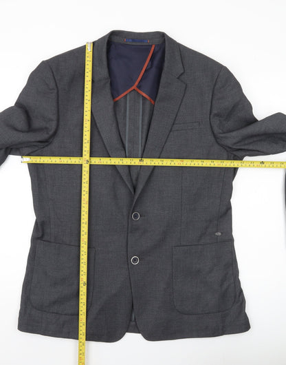 Mens UK Size 42 River Island Regular Grey Suit Jacket
