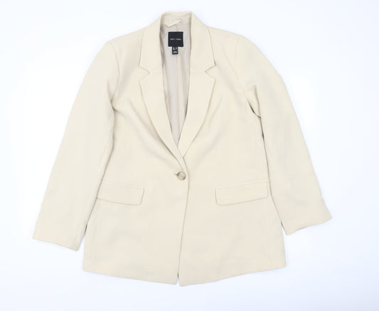 New Look Women Beige Blazer UK 10 Regular Fit Single Breasted