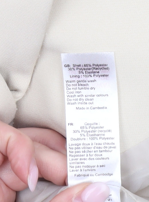 New Look Women Beige Blazer UK 10 Regular Fit Single Breasted