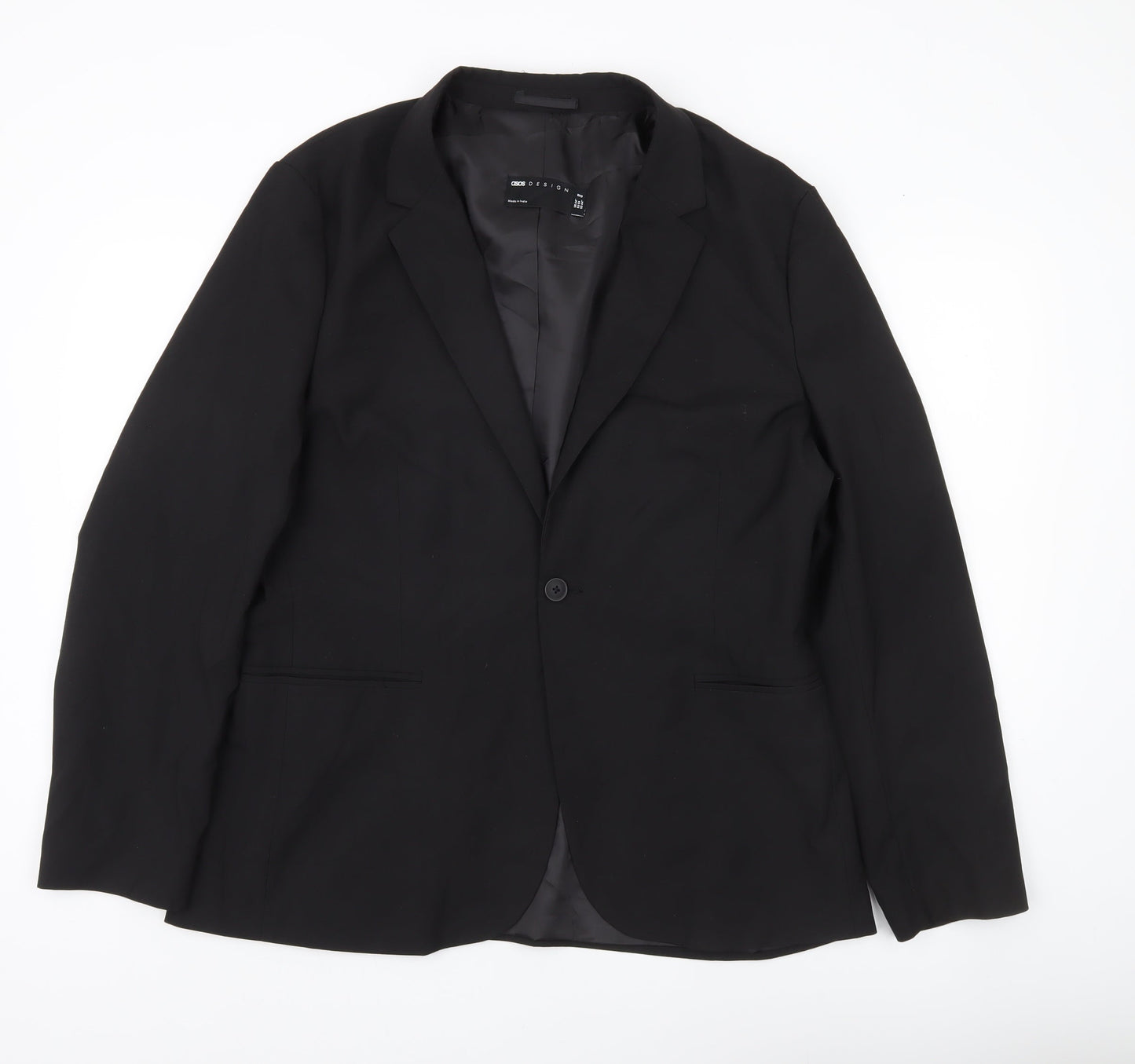Mens UK Size 44 ASOS Design Regular Black Suit Jacket