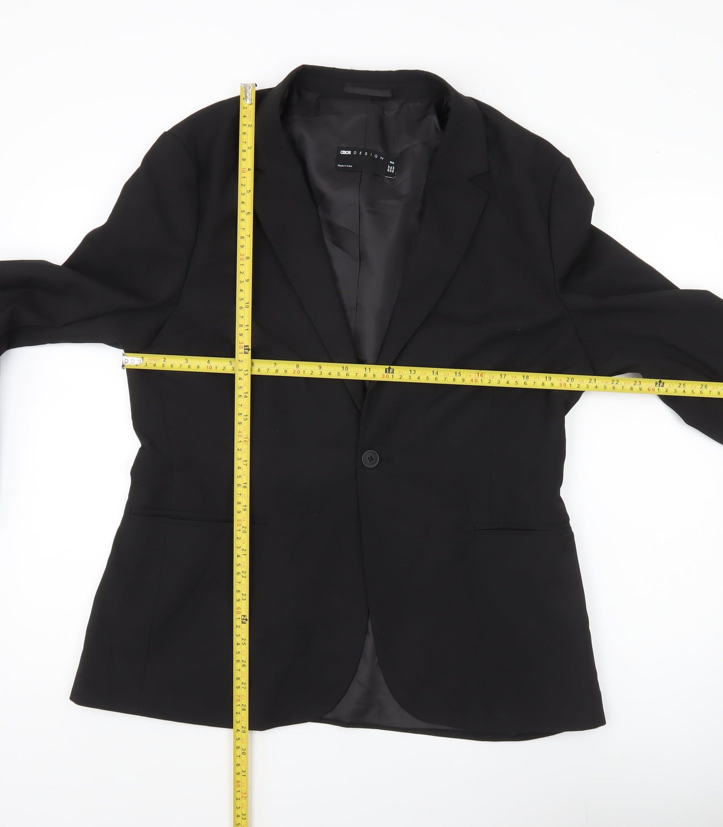 Mens UK Size 44 ASOS Design Regular Black Suit Jacket