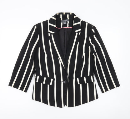 Atmosphere Women’s Black Striped Blazer Jacket UK 12 Regular Fit