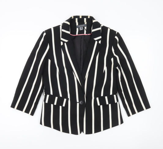 Atmosphere Women’s Black Striped Blazer Jacket UK 12 Regular Fit