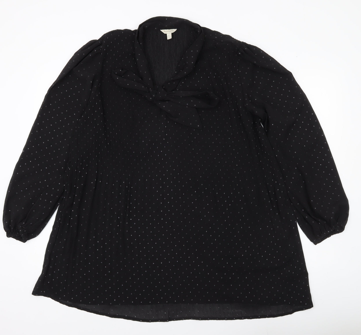 Womens UK Size L Monsoon Black Tunic Blouse