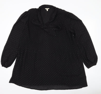Womens UK Size L Monsoon Black Tunic Blouse