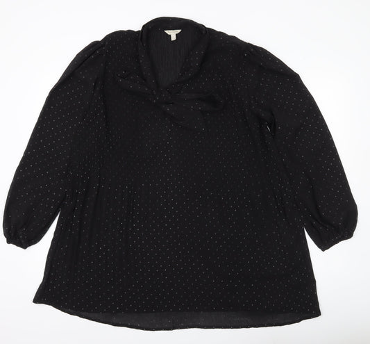 Womens UK Size L Monsoon Black Tunic Blouse