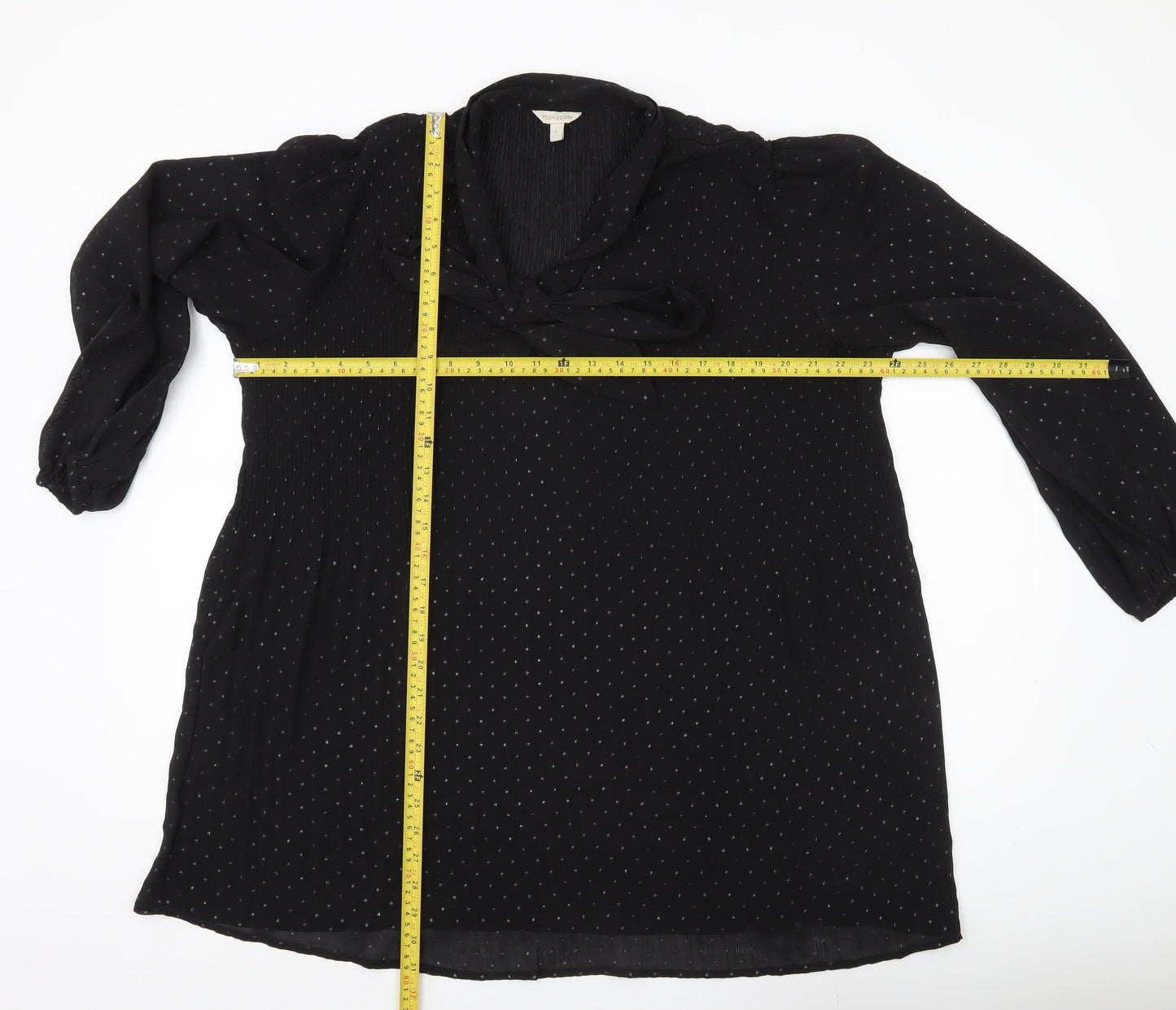 Womens UK Size L Monsoon Black Tunic Blouse