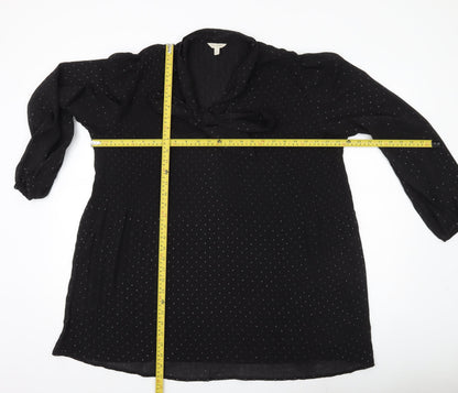 Womens UK Size L Monsoon Black Tunic Blouse