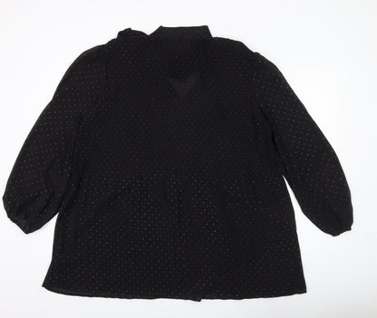 Womens UK Size L Monsoon Black Tunic Blouse