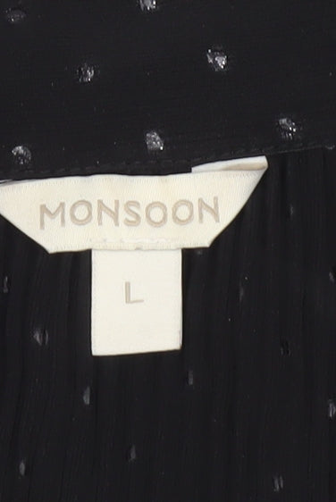 Womens UK Size L Monsoon Black Tunic Blouse