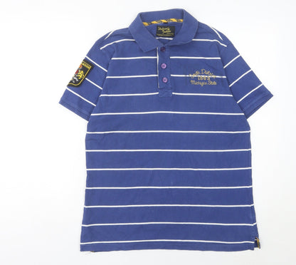 Ambrose & Jackson Men’s Blue Striped Cotton Polo Shirt M