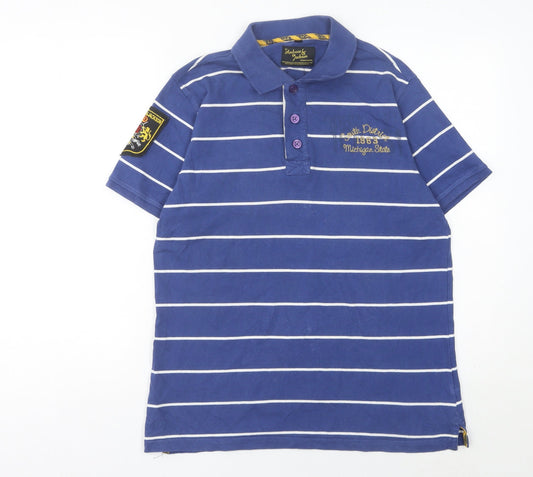 Ambrose & Jackson Men’s Blue Striped Cotton Polo Shirt M