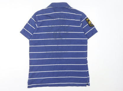 Ambrose & Jackson Men’s Blue Striped Cotton Polo Shirt M