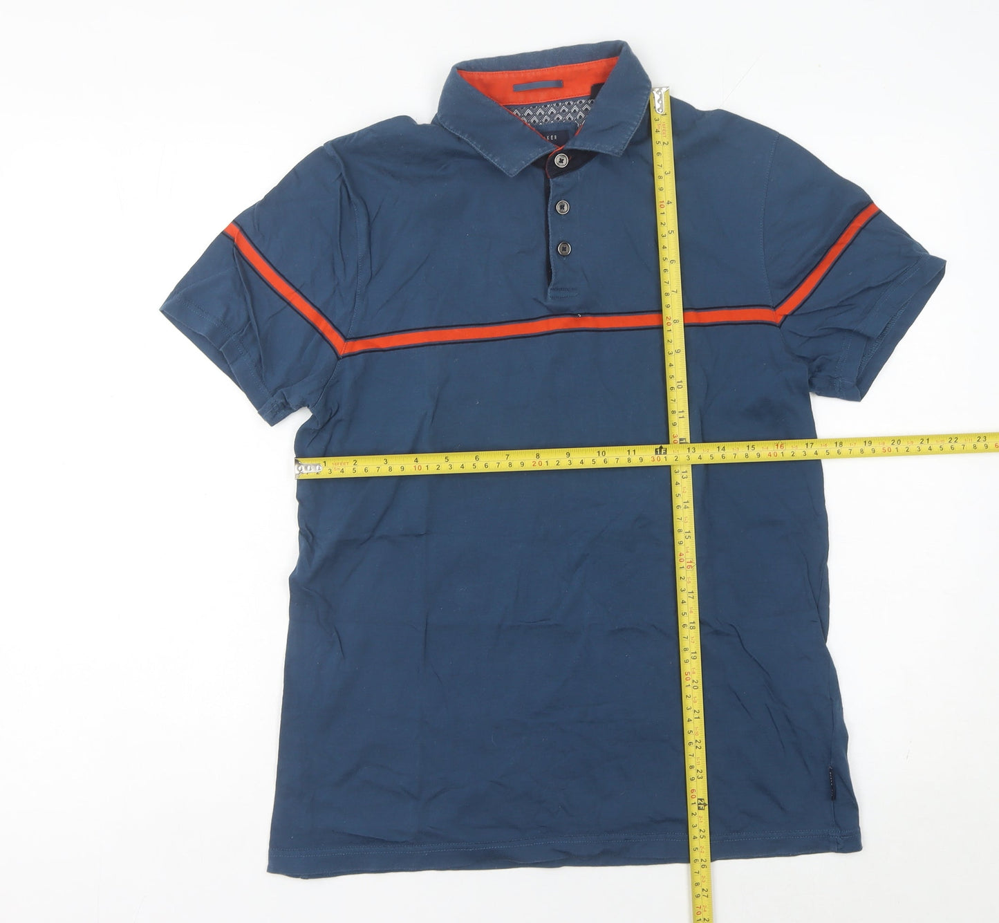 Ted Baker Men's Blue Polo Shirt Size M Cotton Short Sleeve