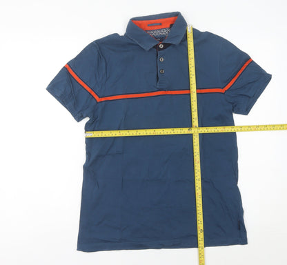 Ted Baker Men's Blue Polo Shirt Size M Cotton Short Sleeve