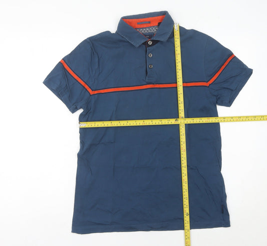 Ted Baker Men's Blue Polo Shirt Size M Cotton Short Sleeve