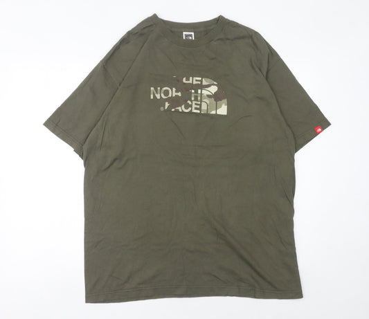 The North Face Mens Green XL Graphic Camouflage Logo T-Shirt