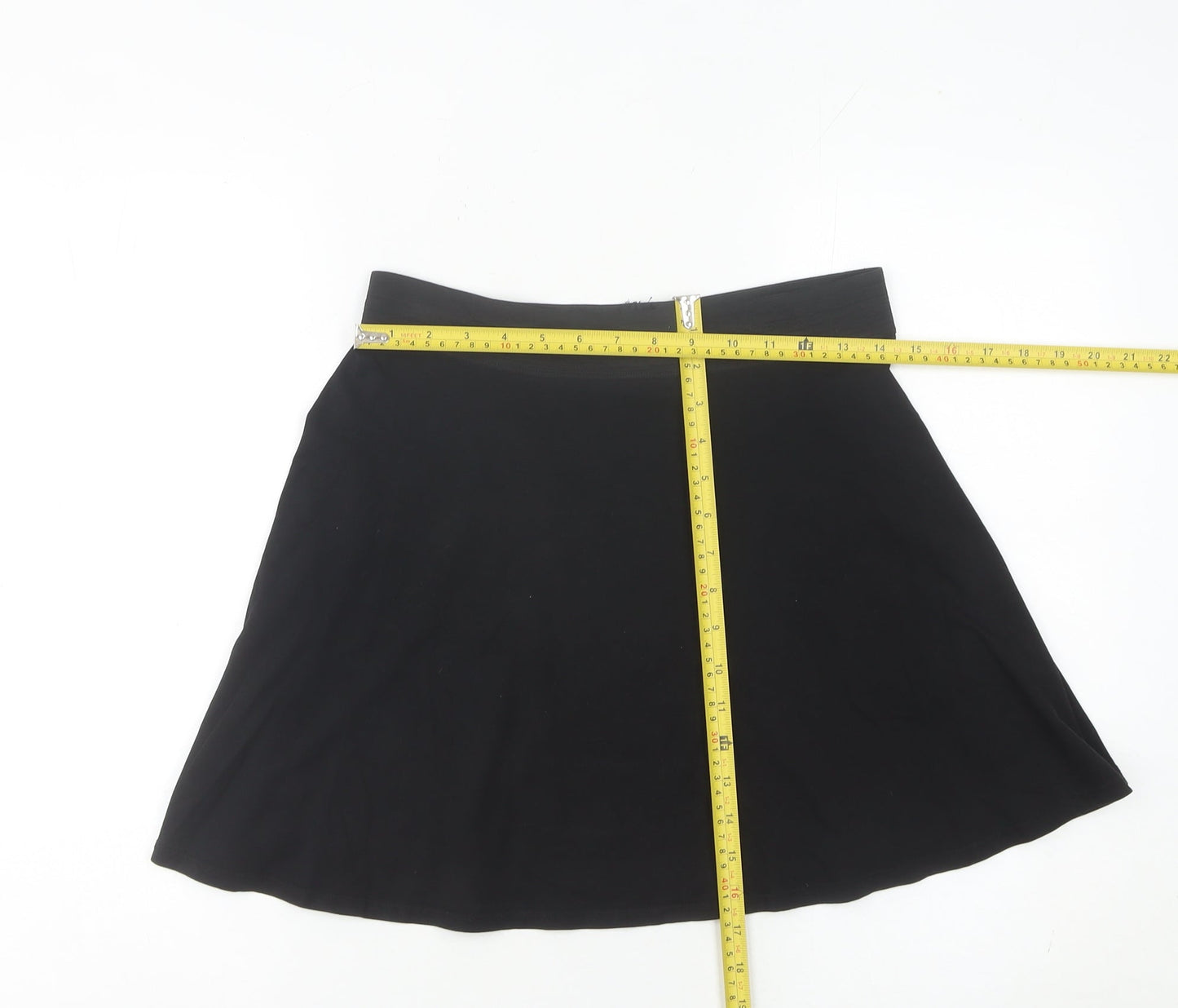 Women's Black Petite A-Line Skirt Size 12 Knee Length
