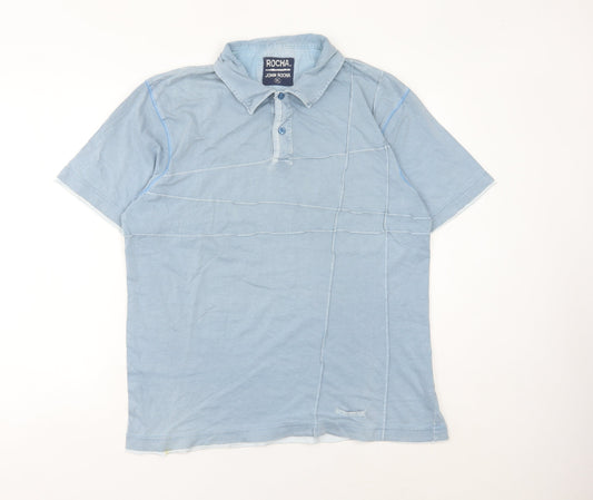 John Rocha Men’s Blue XL Polo Shirt 100% Cotton Short Sleeve Casual
