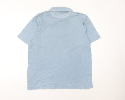 John Rocha Men’s Blue XL Polo Shirt 100% Cotton Short Sleeve Casual