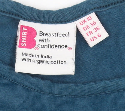 Breastfeed With Confidence Women’s Blue UK 10 Nursing Scoop Neck T-Shirt
