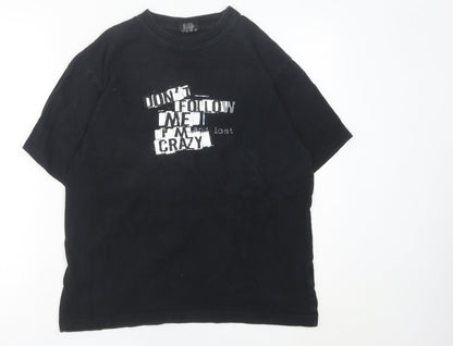 Womens UK Size S Spirit Black Basic T-Shirt