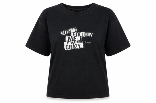 Womens UK Size S Spirit Black Basic T-Shirt