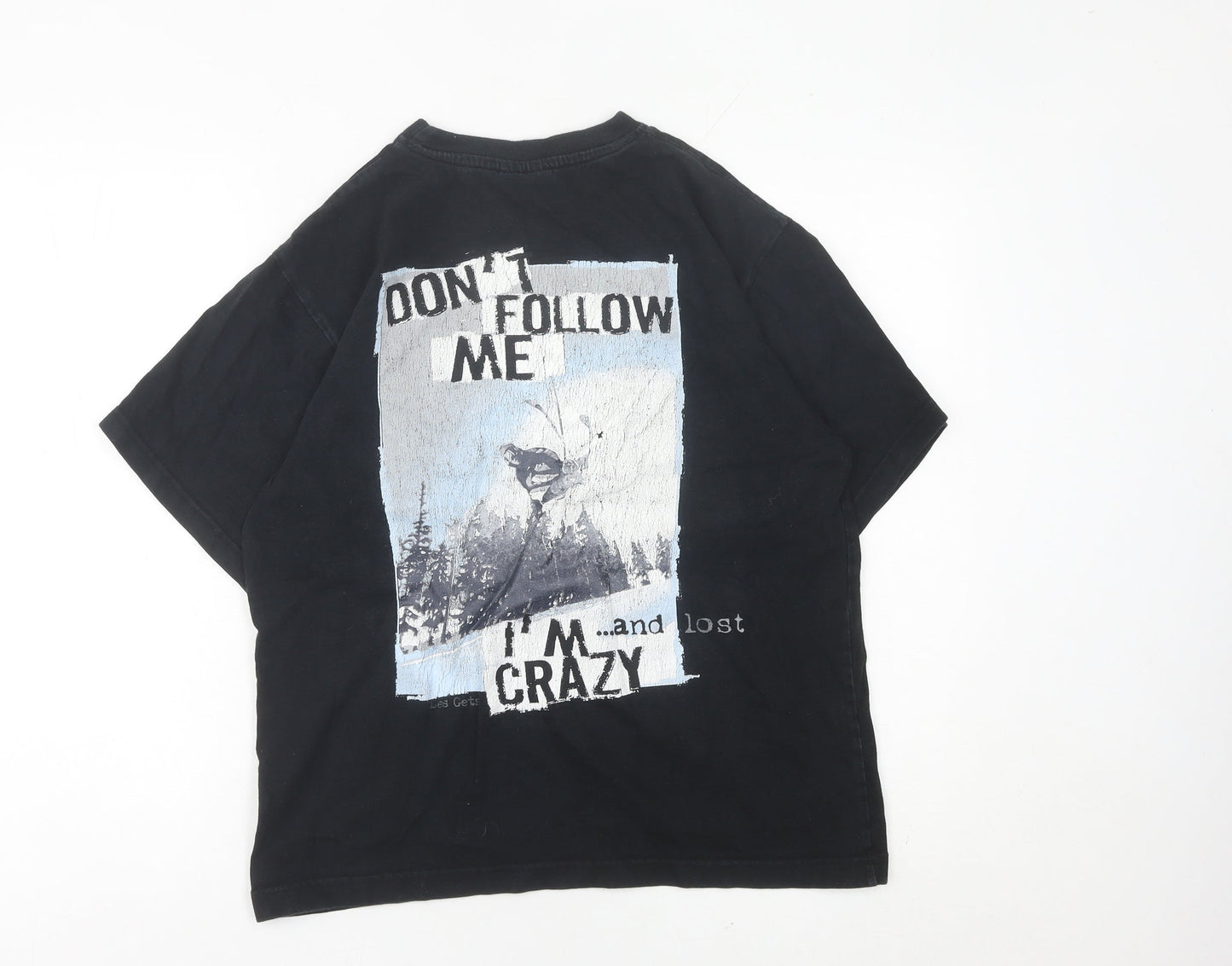 Womens UK Size S Spirit Black Basic T-Shirt