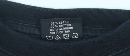Womens UK Size S Spirit Black Basic T-Shirt